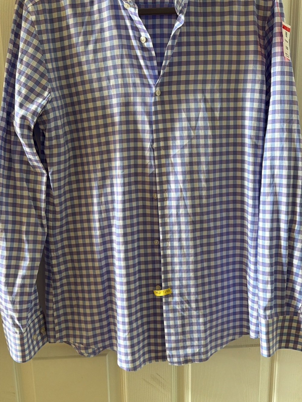 Boss Lavender and White Gingham Dress Shirt